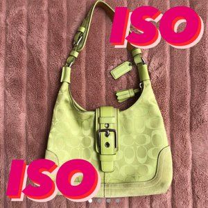 ISO COACH HAMILTON LIME GREEN SHOULDER BAG